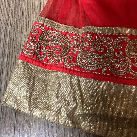 Charming Kids Red & Gold‎ Formal Party Dress – Size 7/8 - Picture 3 of 8